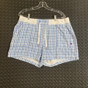 Champion Athleticwear Shorts Women's 1X Blue White Plaid‎ Drawstring Casual